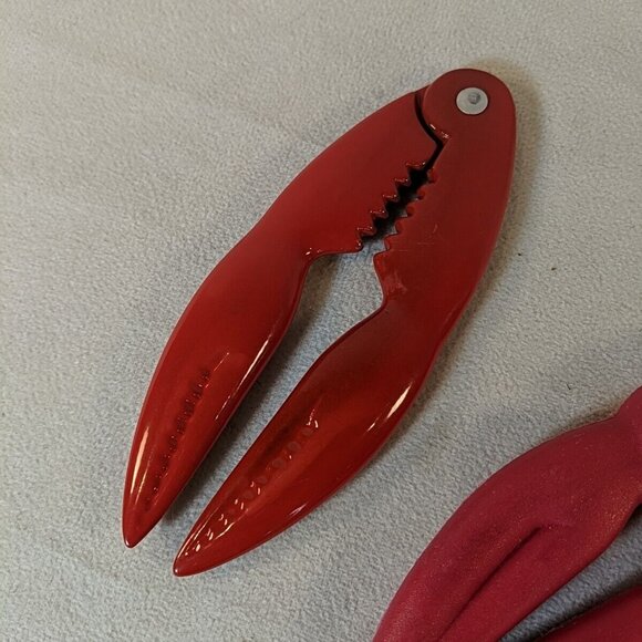 Red Lobster Claw Cracker Pick Fork Lot Set Plastic Metal Tool Seafood Nut Crab - Picture 8 of 11